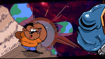 Cutscene Artwork – A polished, high-resolution cutscene scene I created for Ednaldo Pereira: Mescladasso DX, showcasing Ednaldo's expressive cartoon style.